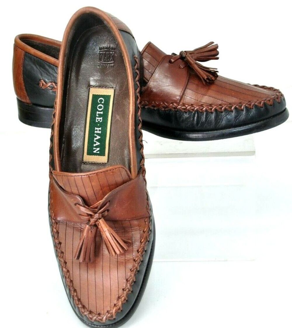Cole Haan Mahogany Brown Leather Loafers Tassels Memory Flex 7 1/2 AA
